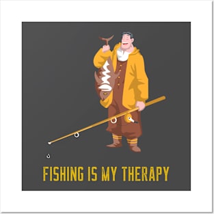 Fishing Is My Therapy Angler Fishing Posters and Art